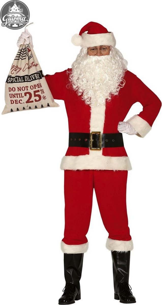 Kerst & Oud & Nieuw Kostuum | Traditionele Amerikaanse Santa Claus | Man | Maat 48-50 | Kerst | Verkleedkleding